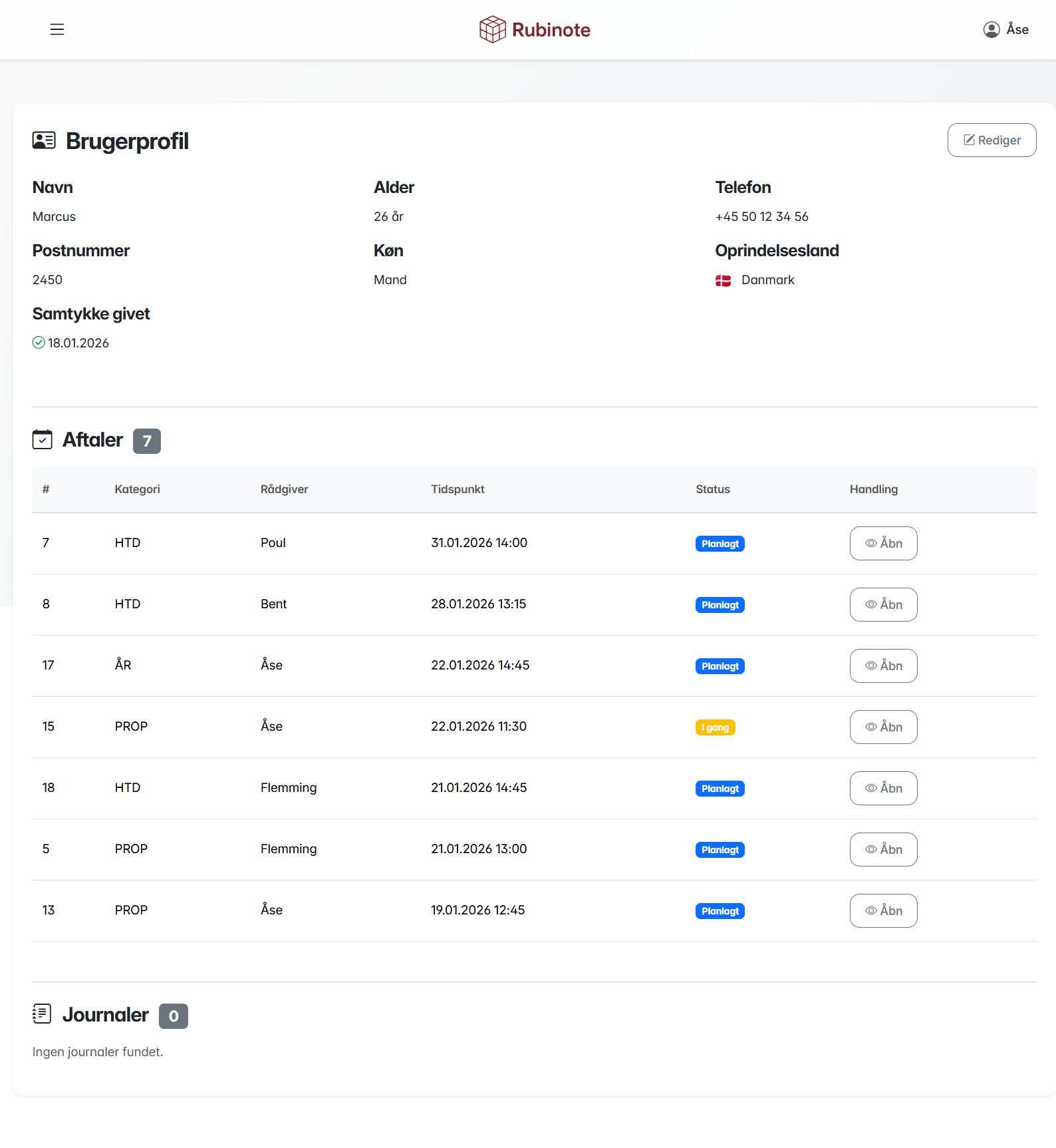 Journal og dokumentation